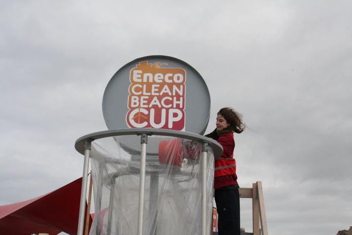 Eneco Clean Beach Cup in Koksijde. Foto: alle afval werd per locatie verzameld