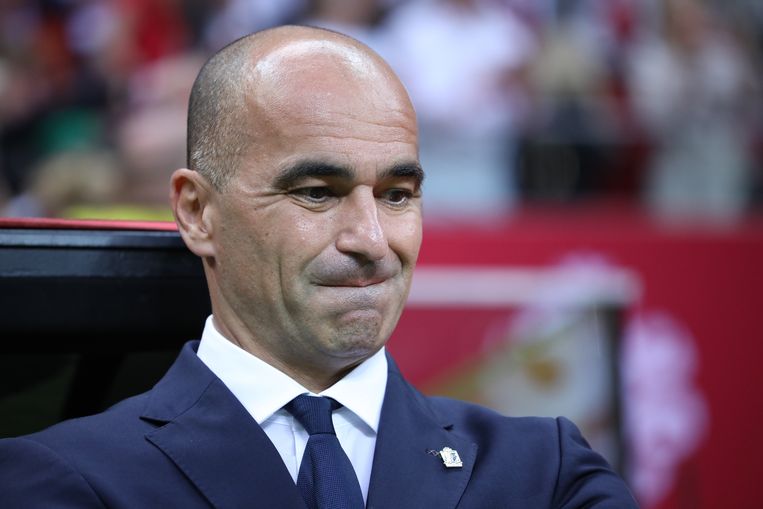 Roberto Martínez grimast tijdens de interland in Polen deze week. Na het WK loopt zijn contract met de Belgische voetvalbond af. Beeld ANP / EPA