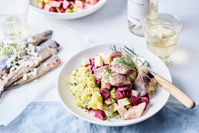 Beetroot and buddy herring salad from Piet Huysentruyt