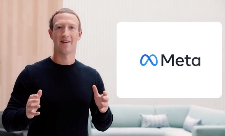 Mark Zuckerberg stelt nieuwe naam Meta voor. Beeld VIA REUTERS