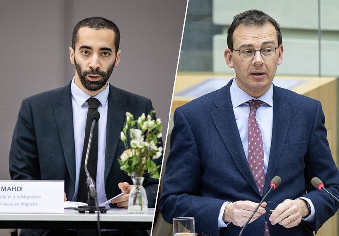 Sammy Mahdi (CD&V) en ontslagnemend Vlaams minister van Gezin Wouter Beke (CD&V).