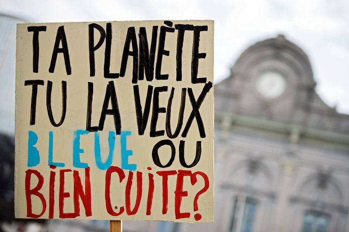 Het bord van een klimaatdemonstrant in Brussel. Foto ter illustratie.