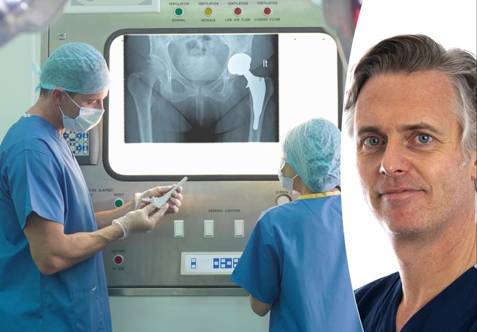 Orthopedisch chirurg Jürgen Londers legt uit hoe een heupoperatie in z'n werk gaat.
