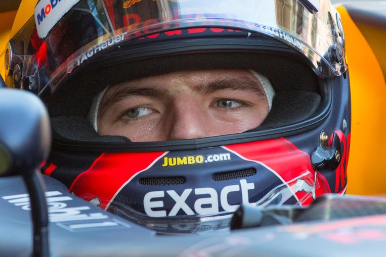 Max Verstappen op het circuit van Barcelona. Beeld ANP
