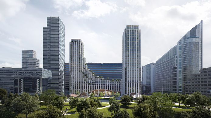 De bouw van de woontorencombinatie op het Koningin Julianaplein naast station Den Haag Centraal gaat eind dit jaar begin volgend jaar beginnen.