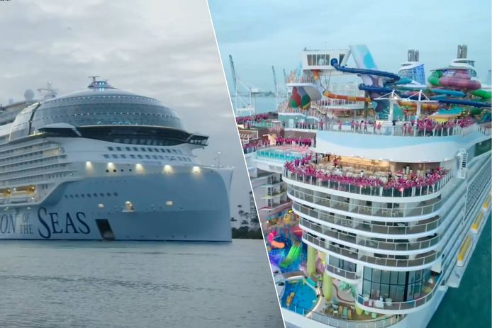 365 meter lang, zeven zwembaden en zes waterglijbanen voor 5.610 passagiers. Grootste cruiseschip ter wereld eindelijk in gebruik genomen
