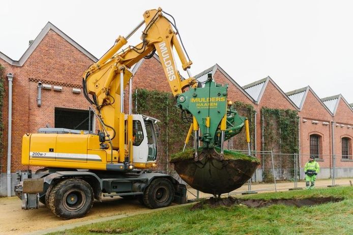 In Park Spoor Noord wordt een nieuwe heuvel aangelegd met bomen.