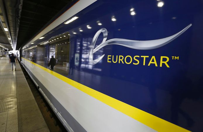 Een trein van Eurostar in het station Brussel-Zuid.