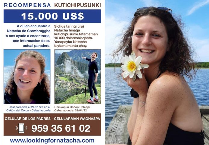 De vermiste Natacha de Crombrugghe in Peru.