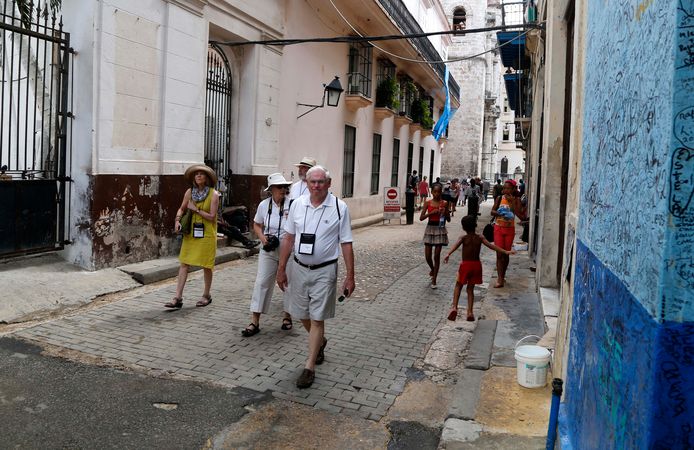 Amerikaanse toeristen in het centrum van Havana.