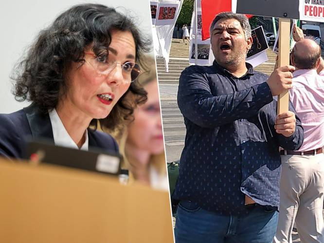 Twee Iraniërs die deelnamen aan betoging in Brussel getuigen: “Onze moeder in Iran werd maandagnacht aangepakt door de Iraanse geheime dienst”