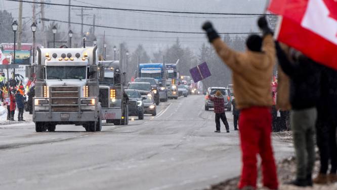 ‘Vrijheidskonvooi’ Canadese truckers bijna in hoofdstad voor afsluitend coronaprotest
