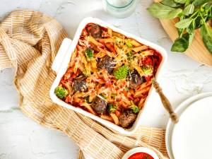 Wat Eten We Vandaag: Pasta ovenschotel met broccoli en gehaktballetjes
