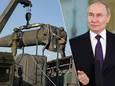 Illustratiebeeld: een Russische kernraket en de Russische president Vladimir Poetin.