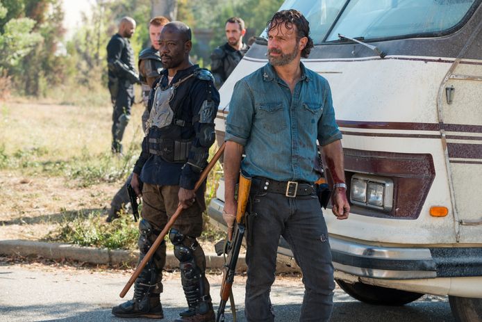 Lennie James en Andrew Lincoln in 'The Walking Dead'.