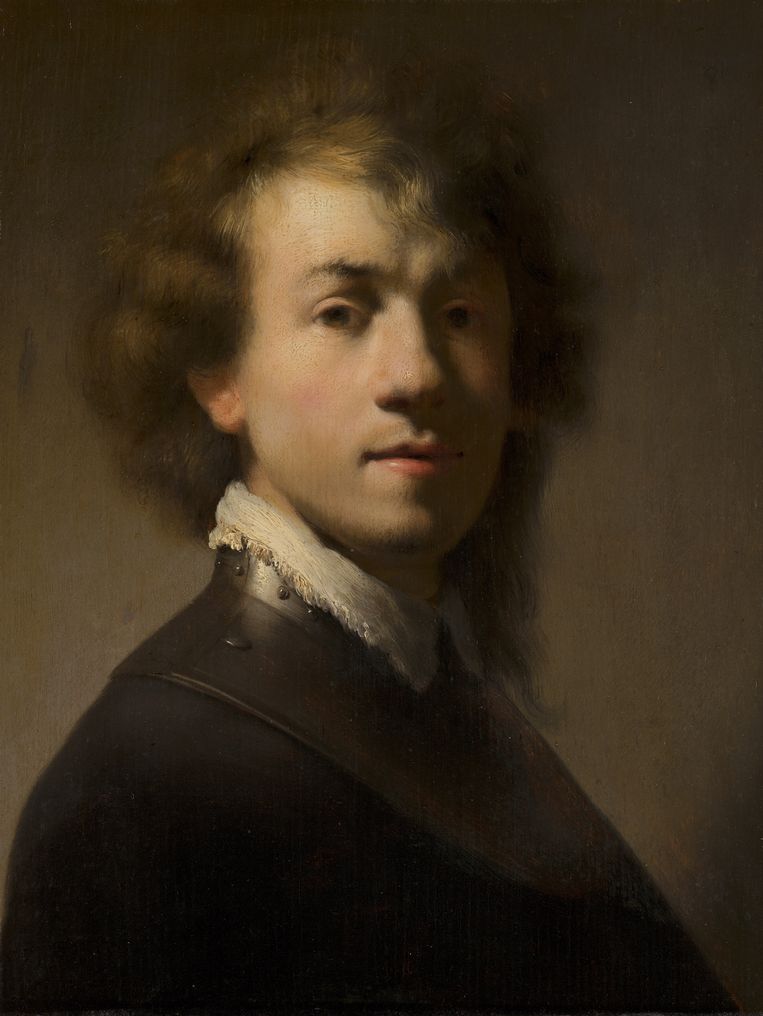 Portret van Rembrandt met ringkraag. In 1999 bleek dit toch geen zelfportret, maar een kopie van een echt zelfportret. Het is zo knap geschilderd dat het toch op zaal mocht blijven in het Mauritshuis. Beeld Mauritshuis