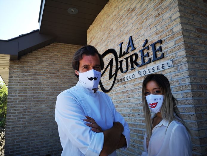 Chef Angelo Rosseel van La Durée liet dit voorjaar nog mondmaskers met een ontwerp van Kamagurka voor zijn klanten ontwerpen.