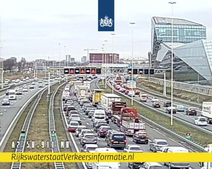 Een eerdere file voor de Leidsche Rijntunnel.