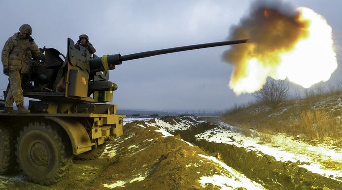 Soldats ukrainiens à Bakhmout, le 4 février.