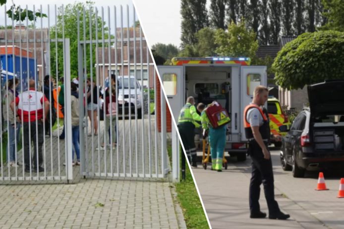Links: scouts aan het lokaal in Steendorp (Temse).  Foto rechts: de bewoner in Belsele raakte gewond.