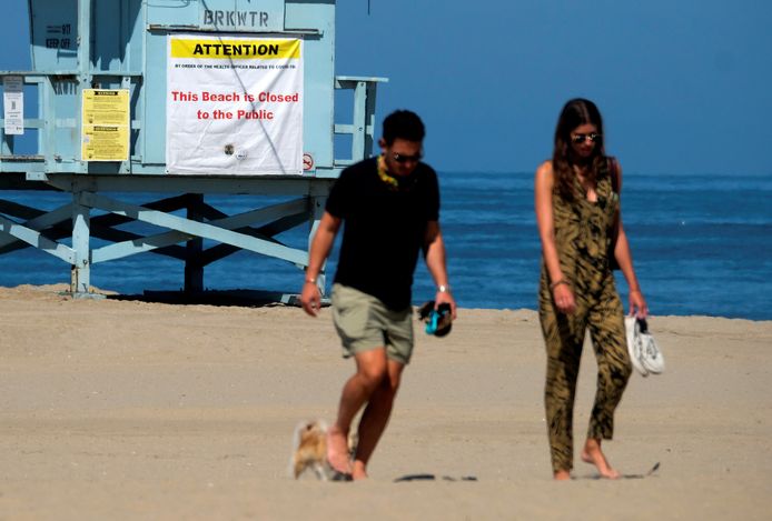 Venice Beach in Los Angeles in Californië was wél gesloten in het feestweekend van de 4th of July.