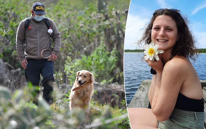 Ook golden retriever Wally en zijn begeleider zoeken mee naar de verdwenen Natacha de Crombrugghe (rechts) in Peru.