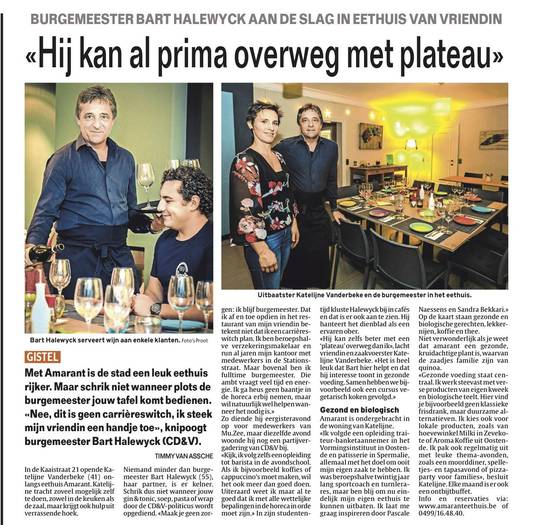 In december vertelde het koppel nog over het restaurant.
