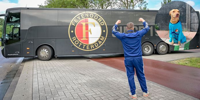 Vincent trotseert de regen om selectie uit te zwaaien: ‘Feyenoord betekent heel veel’. Inzet: hond Juara Feye Bronckho