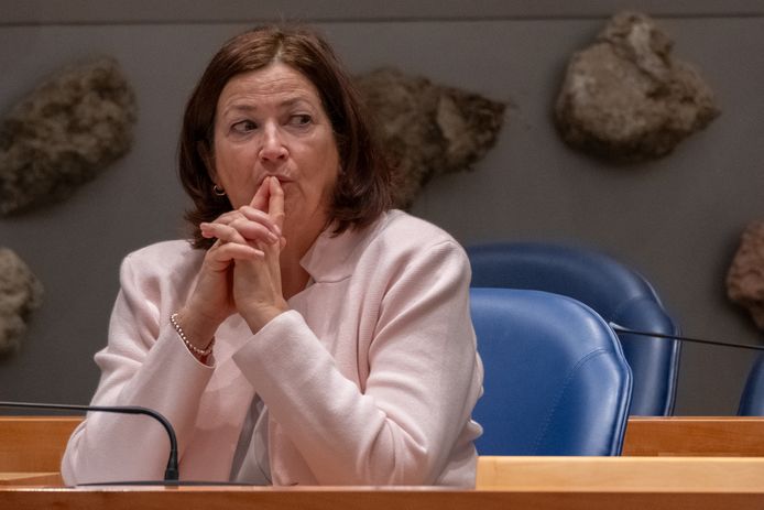 Demissionair minister van Volksgezondheid, Welzijn en Sport Conny Helder in de Tweede Kamer.