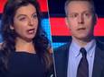 Margarita Simonyan et Michael Bohm lors d’un débat sur la télévision russe.