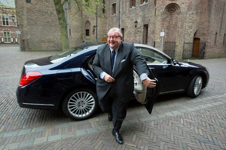 VVD-partijvoorzitter Henry Keizer arriveert bij het Ministerie van Algemene Zaken voor overleg. Beeld anp