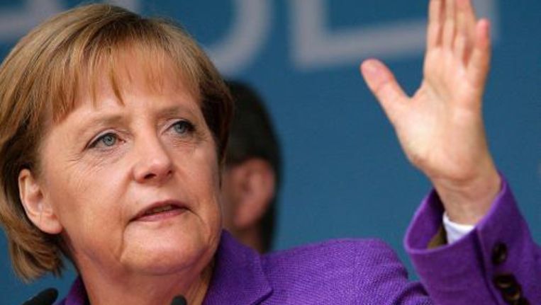 De kans is groot dat Angela Merkel na de verkiezingen terugkeert als bondskanselier. Foto ANP Beeld 