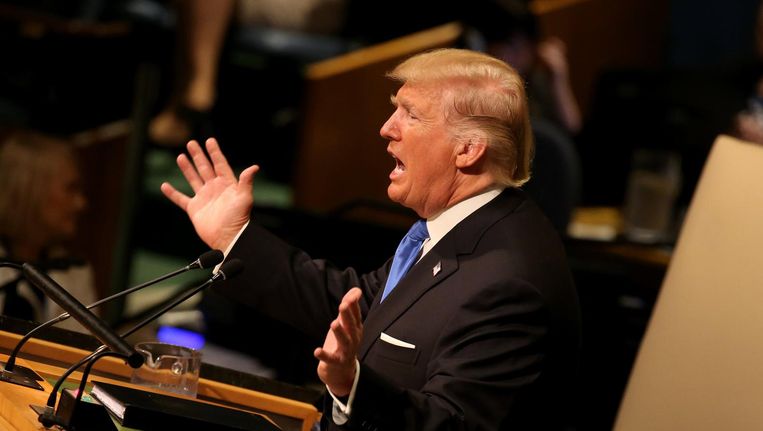 President Donald Trump spreekt de Verenigde Naties toe, 19 september 2017. Beeld epa