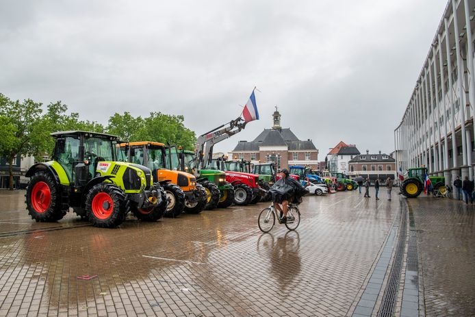 Boerenprotest op het Marktplein in Apeldoorn.
