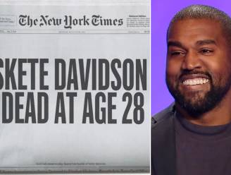 Kanye West geniet van relatiebreuk Kim Kardashian en verklaart Pete Davidson dood in valse krantenkop