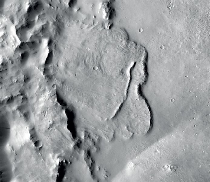 Een foto gemaakt door de Europese sonde Mars Express.