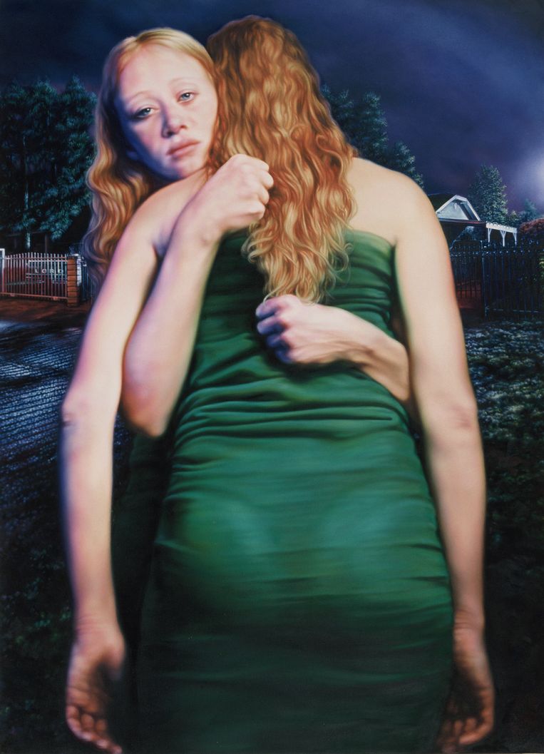 Anya Janssen, Double-Barrelled, 2004, collectie kunstenaar, olieverf op doek, 230 x 160 cm. Beeld Hans Wijninga / Anya Janssen