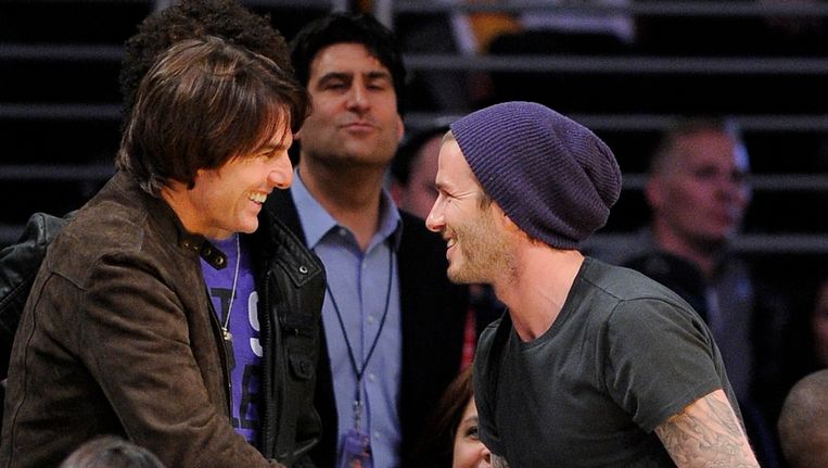Tom Cruise en David Beckham zijn goede vrienden. Beeld ap