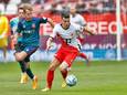 Tasos Douvikas (r) in actie tijdens het duel met FC Twente, vorige maand. Links Michel Vlap.