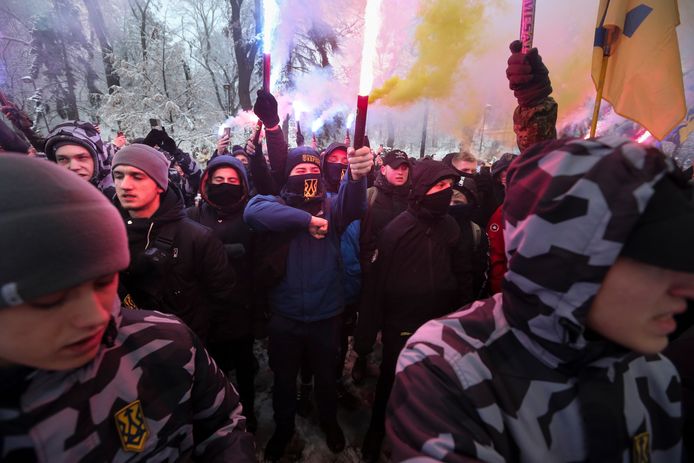 Honderden protestanten trokken in Oekraïne de straten op. Ze willen dat het land zich verzet tegen Rusland.