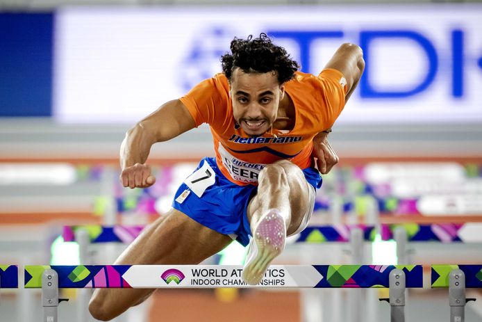 Debutant Job Geerds strandt in halve finales 60 meter horden, N’Ketia