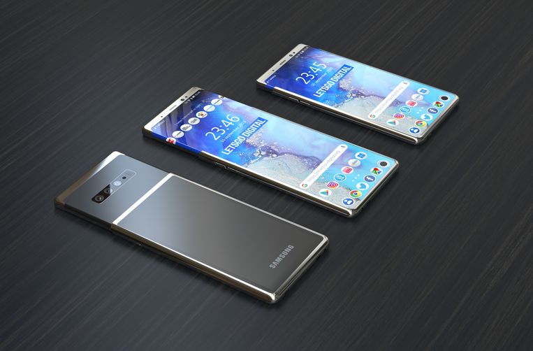 Zo zou de Samsung Galaxy S11 Plus er uit kunnen gaan zien, speculeren Forbes en Lets Go Digital. Beeld Lets Go Digital