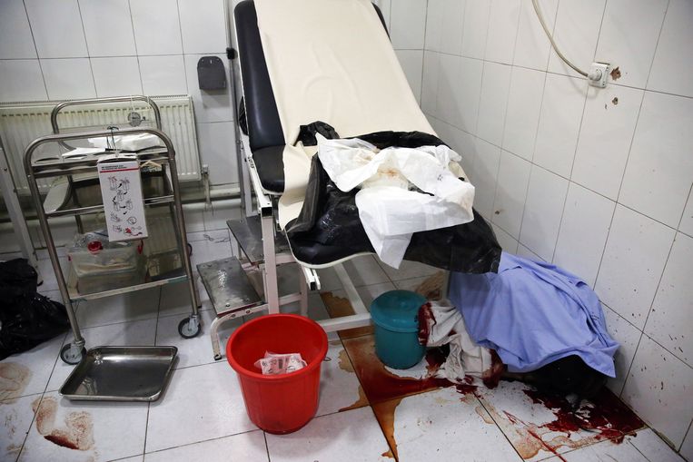 Ook in het bevallingskwartier sloegen de schutters toe. Beeld AP