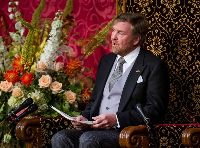Willem-Alexander leest de troonrede voor.