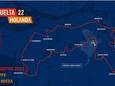 De route van etappe 3 (Breda-Breda) van de Vuelta Holanda op 21 augustus 2022.