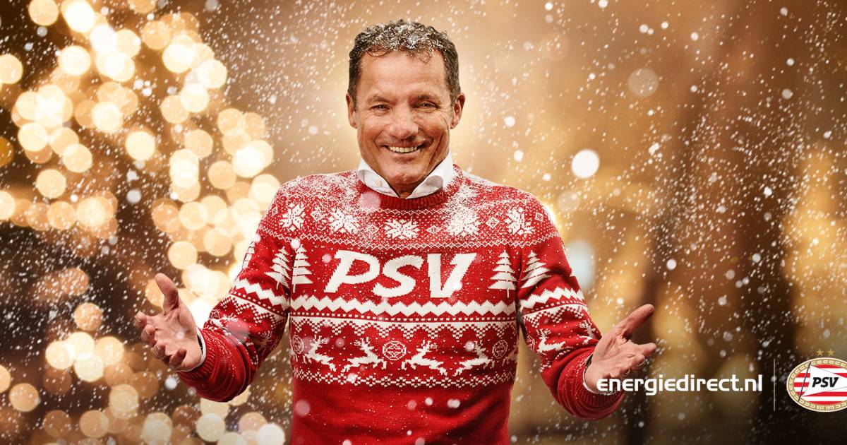 Klaar Groene achtergrond vastleggen PSV-sponsor energiedirect.nl lanceert kersttrui met lied van John de Bever  | PSV | bd.nl