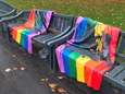 Regenboogbankjes in Valkenbergpark in Breda besmeurd met zwarte verf: 'Dit is een steek naar de LHBT-gemeenschap’