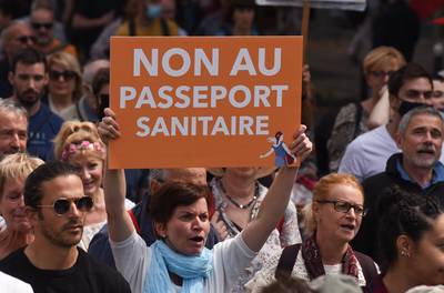 40.000 manifestants contre le pass sanitaire en France