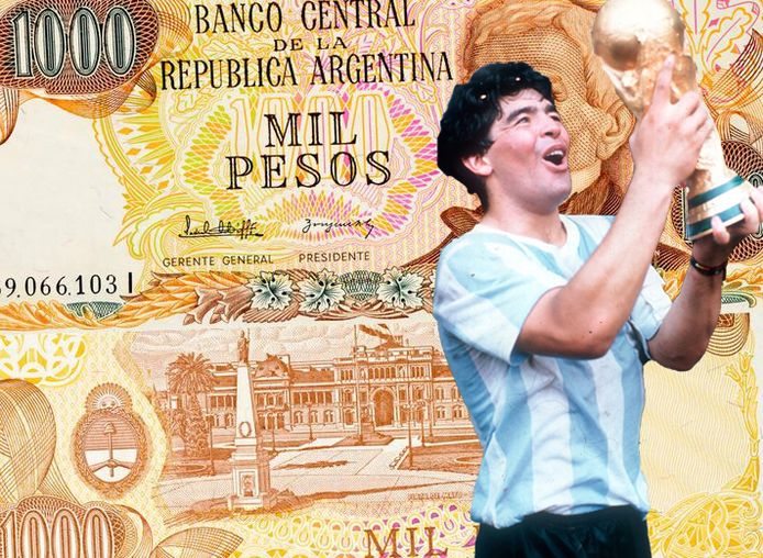 Diego Maradona verschijnt mogelijk in Argentinië op een 'briefje van 1000'.