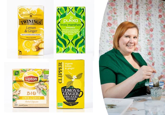 Theesommelier Jessica Humbeeck proeft 16 verschillende soorten thee.